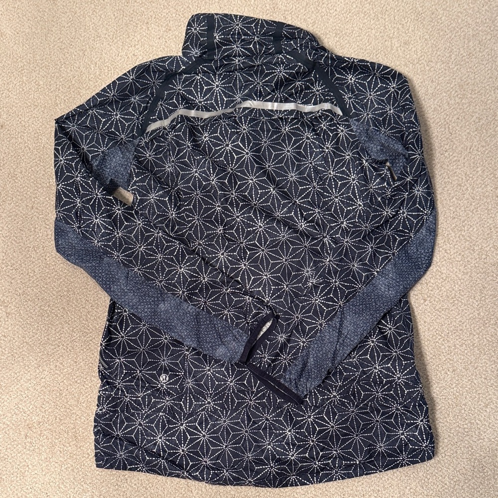 Navy Geometric Pattern Pullover Windbreaker - image 3